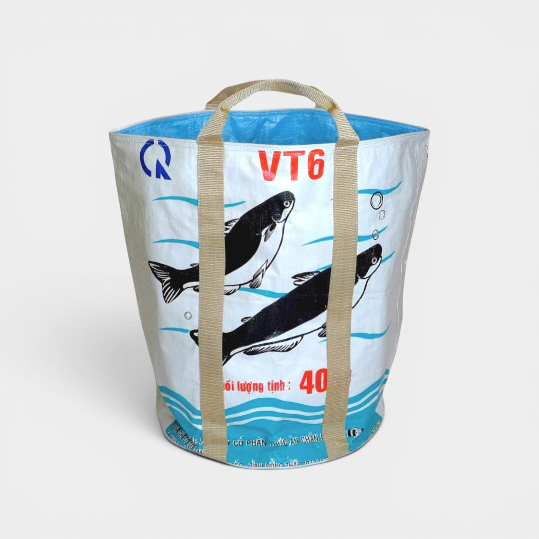 #farbe_weiß Wäschekorb Olaf mit Fischmotiv
