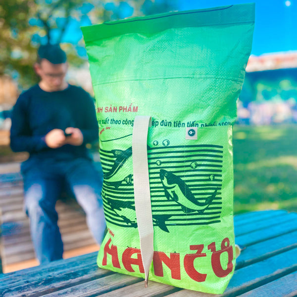 Recycelter Rucksack in grellgrün