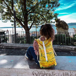 Nachhaltiger Rucksack in gelb