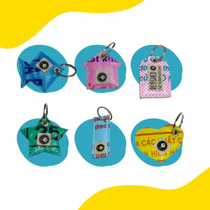 upcycelte Schlüsselanhänger - bunt