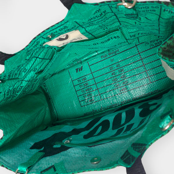 Umhängetasche tweed grün til