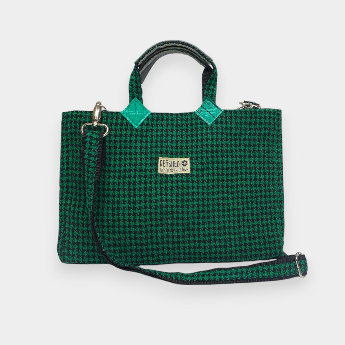 Umhängetasche tweed grün til