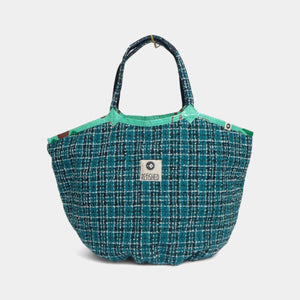 Recycelte Tasche Soulmate Tweed Grün Petrol