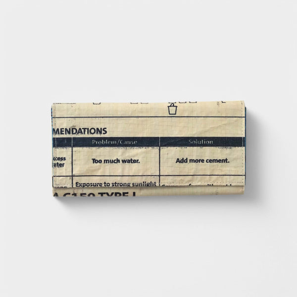 Lady - große Geldbörse beige-blau, aus upcycelten Zementsäcken