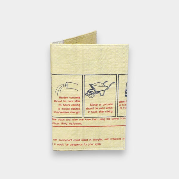 upcycelte Reisepasshülle cement-beige-blau