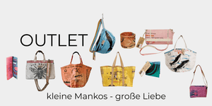 Das Bild zeigt mehrere Produkte und kündigt ein OUTLET an.