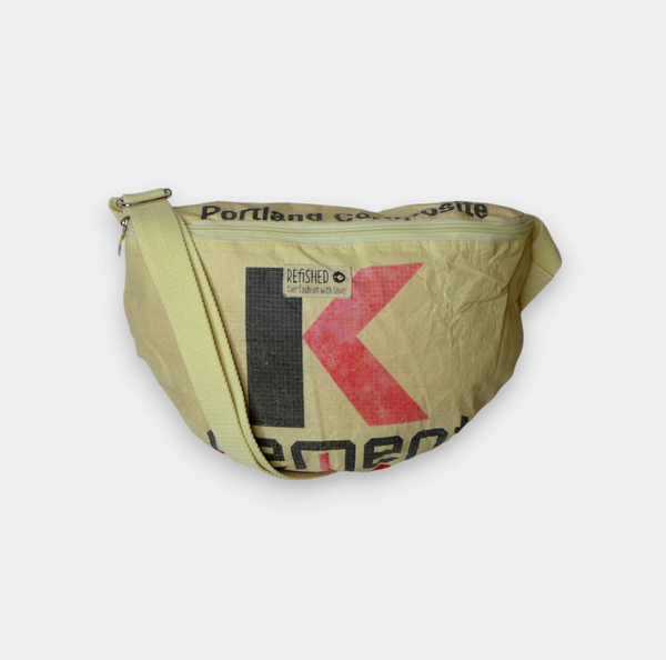 Upcycelte Bum Bag XL in Cement