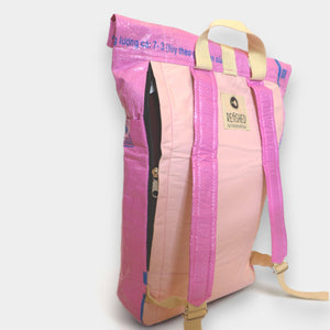 Recycelte Rucksack in pink