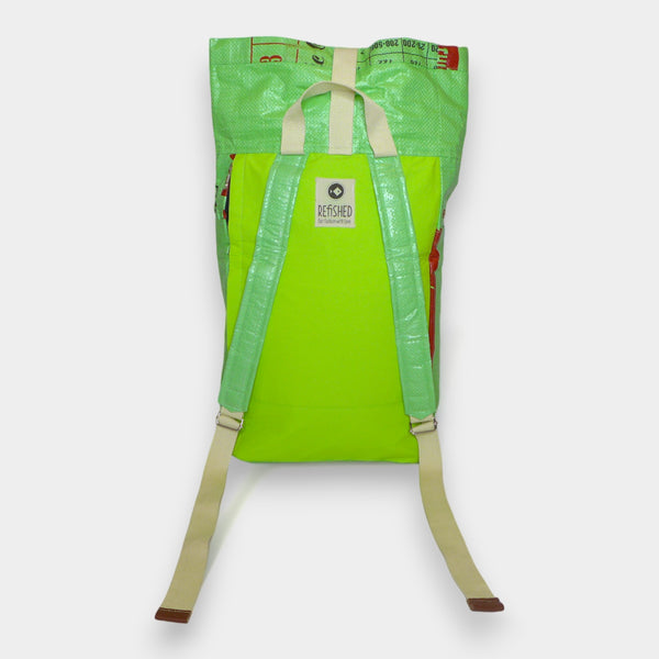 Recycelten Rucksack in grellgrün