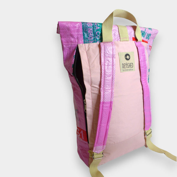 BACKPACK | Nachhaltiger Rucksack in rosa-weiß-kariert