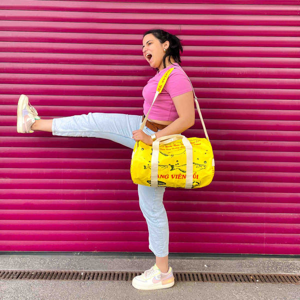 SPORTY BAG | Upcycelte Sporttasche in gelb