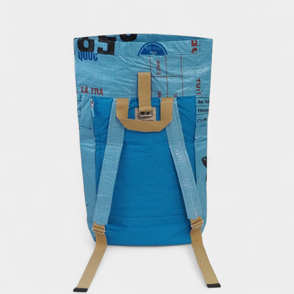 Rucksack in blau - Rückenansicht