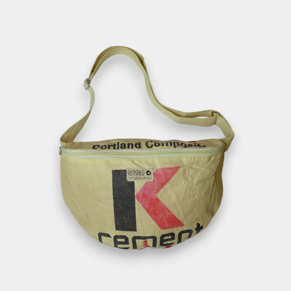 Upcycelte Bum Bag XL  in Cement