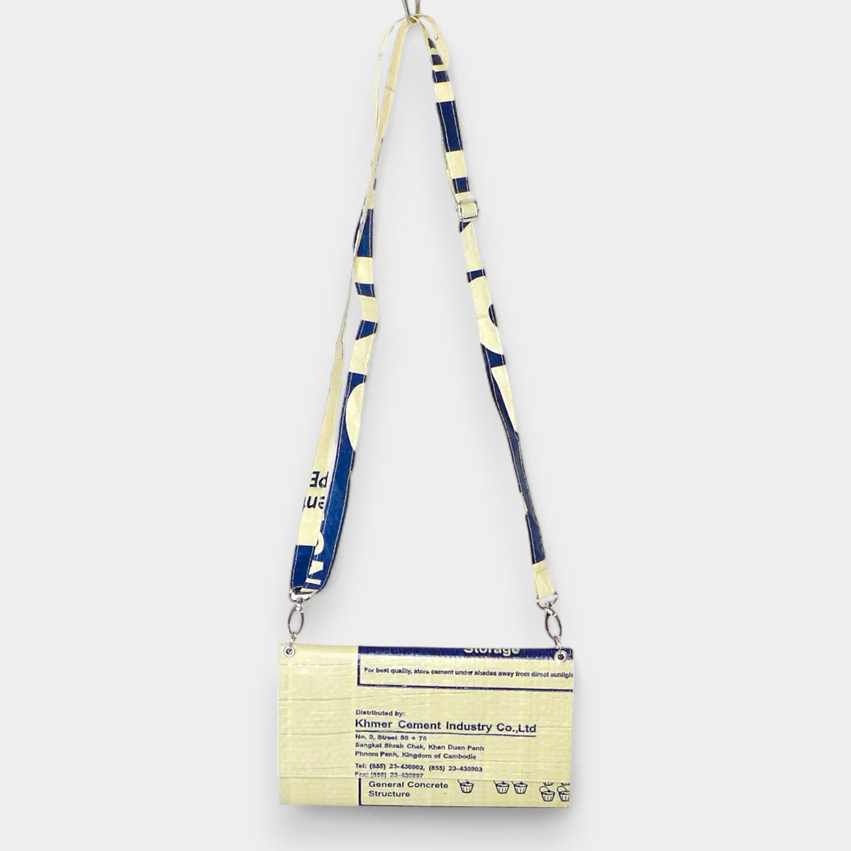 Clutch in beige-blau