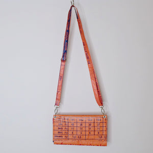 clutch upcycled in orange