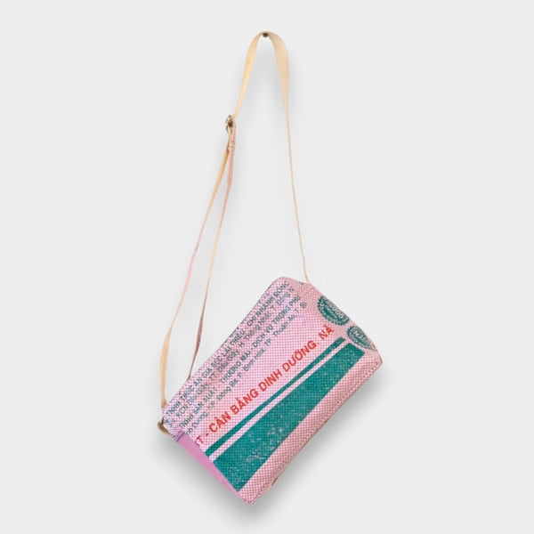 Cross Body Bag in rosa-weiß-kariert