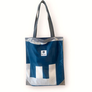 Upcycelte Shopper in blau