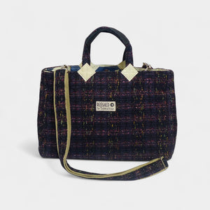 Isolde TWEED dunkelblau, innen beige-blau