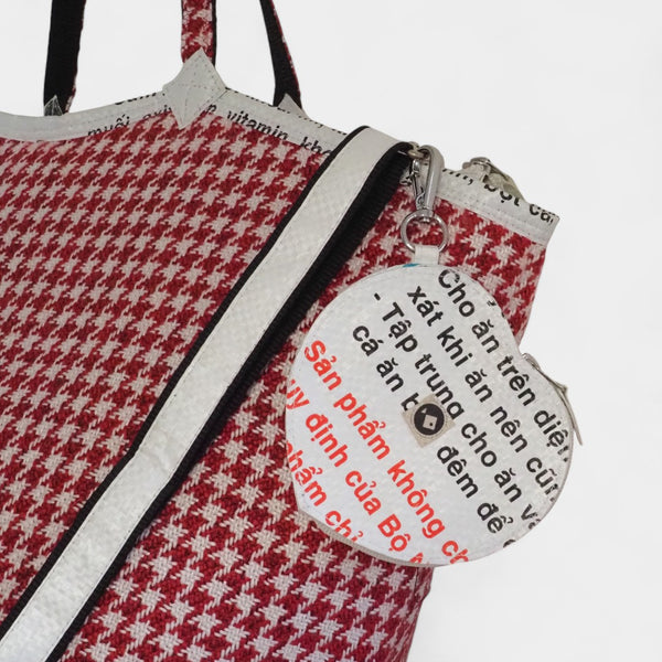 Herz-Börse in weiß - passend zur Soulmate TWEED ZIP in rot-weiß