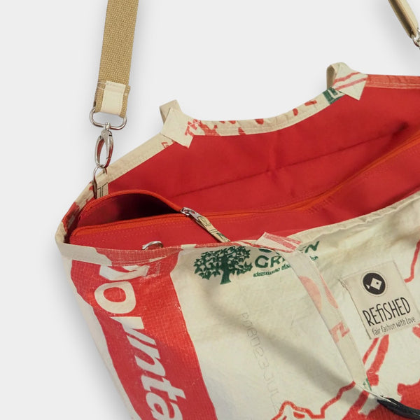 Soulmate ZIP mit Bergmotiv in beige-rot, Reißverschluss