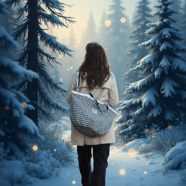 upcycelte TWEED Soulmate mit Zipp, weihnachtliches Ambiente / background AI generated