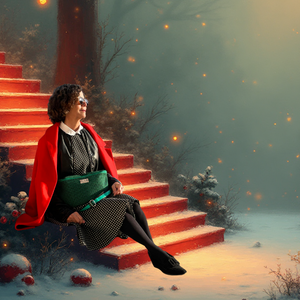 Bum Bag TWEED grün, weihnachtliches Ambiente / background AI generated