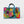 Load image into Gallery viewer, hellblaue Tasche im Kelly Bag Stil mit bunten Fischen
