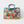Load image into Gallery viewer, hellblaue Tasche im Kelly Bag Stil mit bunten Fischen
