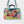 Load image into Gallery viewer, hellblaue Tasche im Kelly Bag Stil mit bunten Fischen
