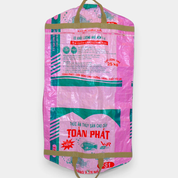 Umweltfreundliche Kleidersack in rosa-weiß