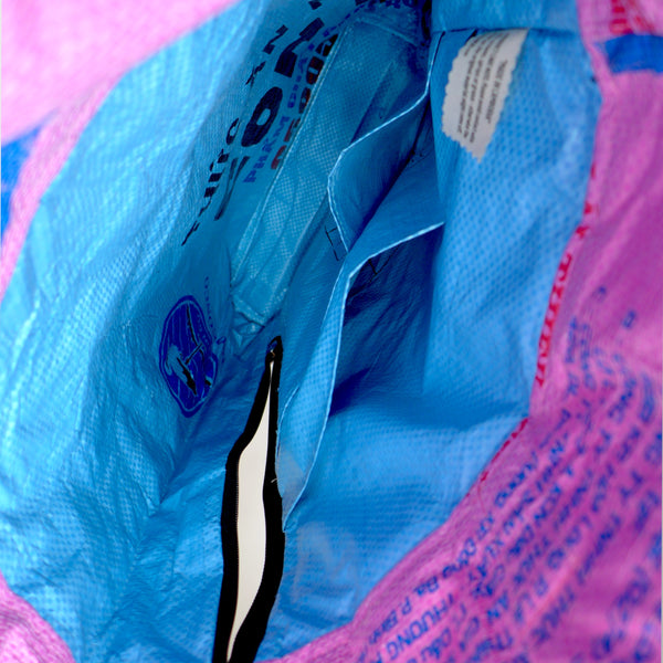 Recycelter Rucksack in pink mit Innenfach