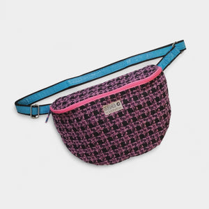 upcycelte Bauchtasche in lila TWEED