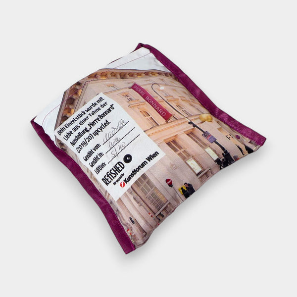 compact backpack red upcycling