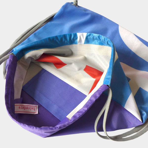 upcycling backpack inside belvedere
