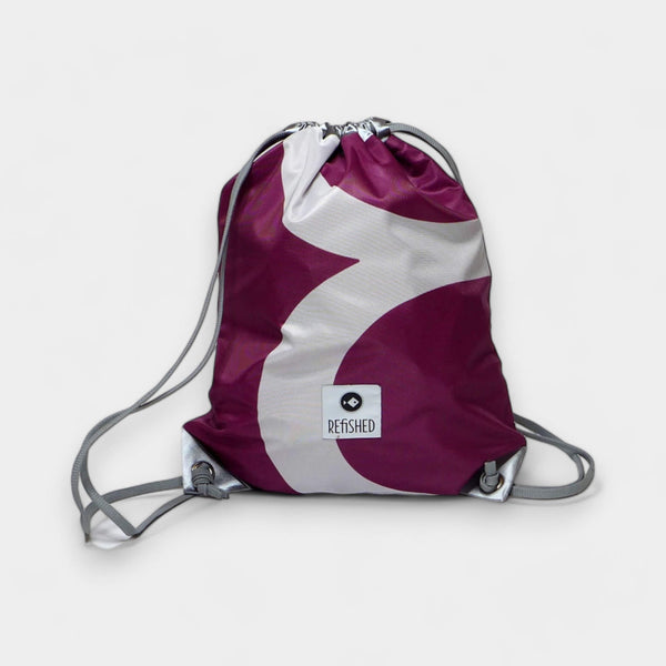 red backpack upcycling