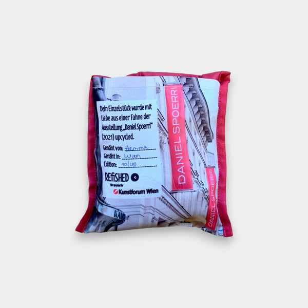 Sustainable backpack red folded