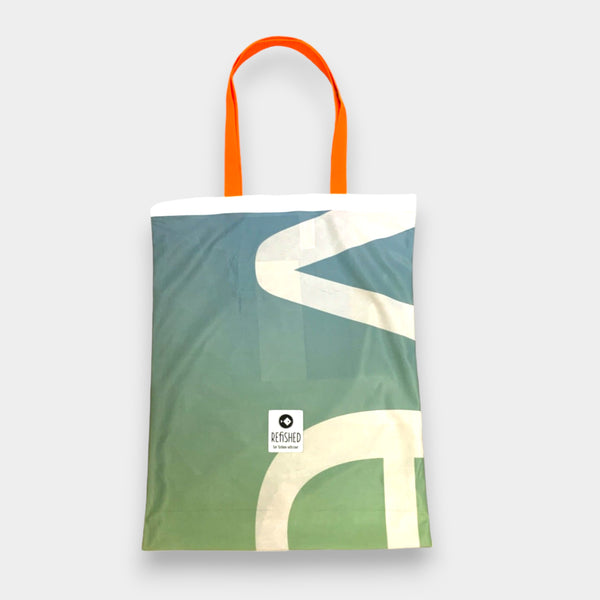 Upcycelte Shopper in grün