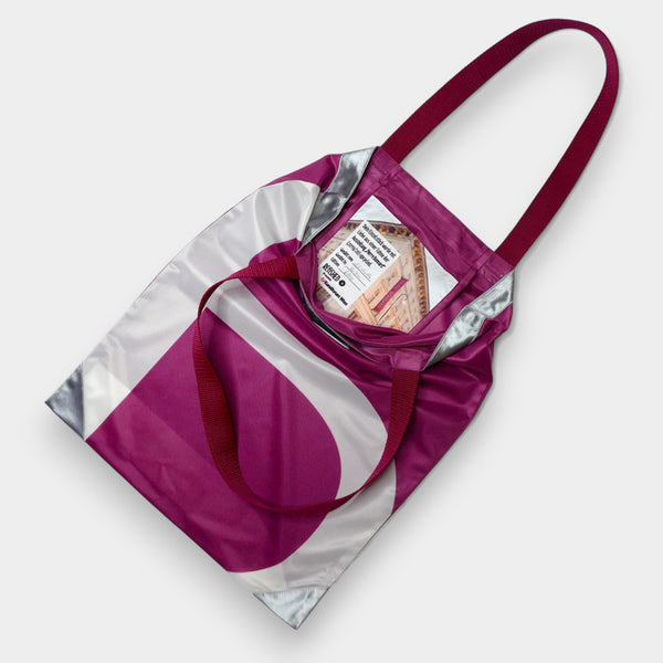 Upcycelte Shopper in aubergine