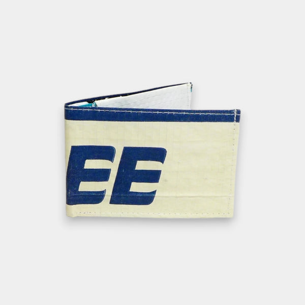 Umweltfreundliche Geldtasche in beige-blau