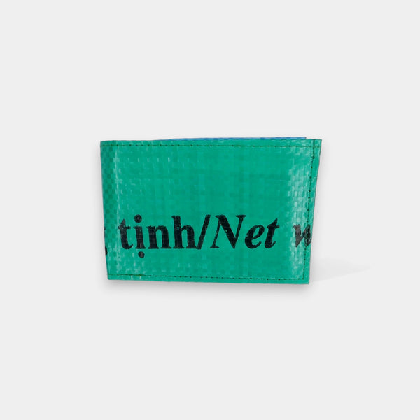 Refished Mini-Geldtasche in grün-til