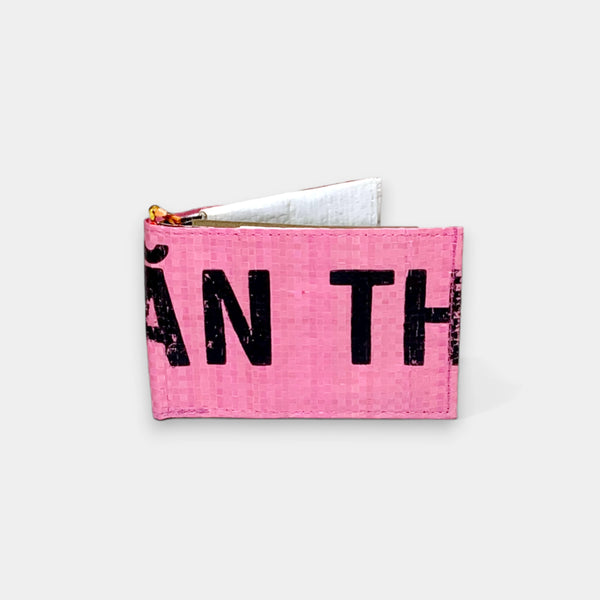 Refished Mini-Geldtasche in rosa-schwarz