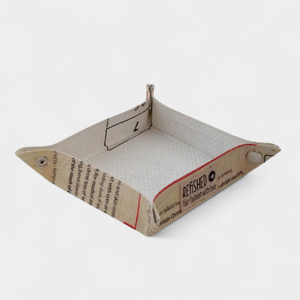 Vide Poche in beige-weiß