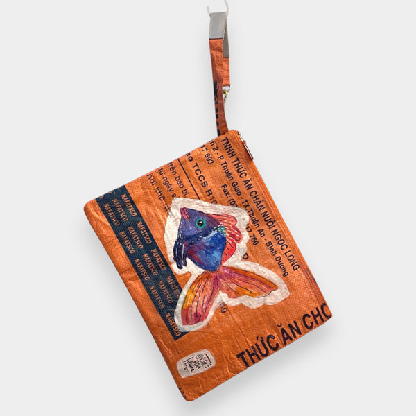 bag-in-bag Tasche in orange mit Fisch