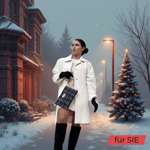 upcycelte Tasche Bag-in-Bag, weihnachtliches Ambiente / background AI generated