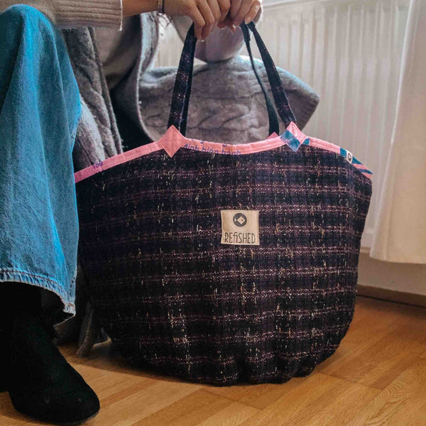 Nachhaltige große Tasche Soulmate aus Tweed