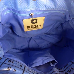 Umweltfreundliche Tasche in blau mit Innentaschen