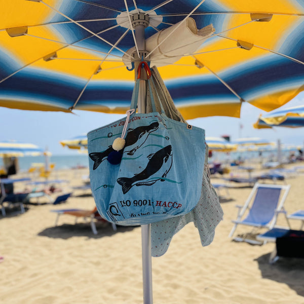 strandtasche mit pompon