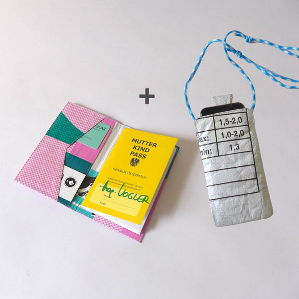 Set: Mobile Phone Chain + Mother-Child Passport Cover