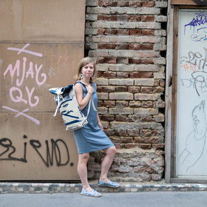  Nachhaltiger Rucksack in beige-blau